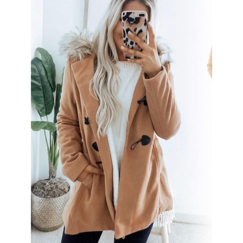 Tan peacoat